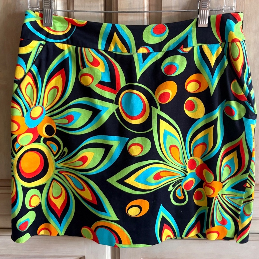 Loudmouth Golf Skirt Women's Size 4 Multicolor Psychedelic Floral Mini Pockets
